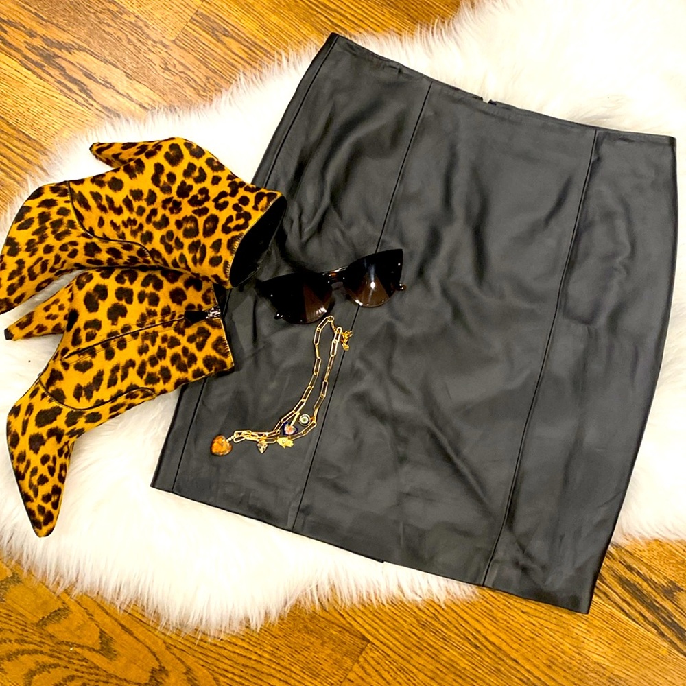 Bagatelle Black Leather Pencil Mini Skirt M NWOT